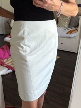 Byrnes & Baker White Leather Mini Skirt High Waist Size 10 Morgan Wallen